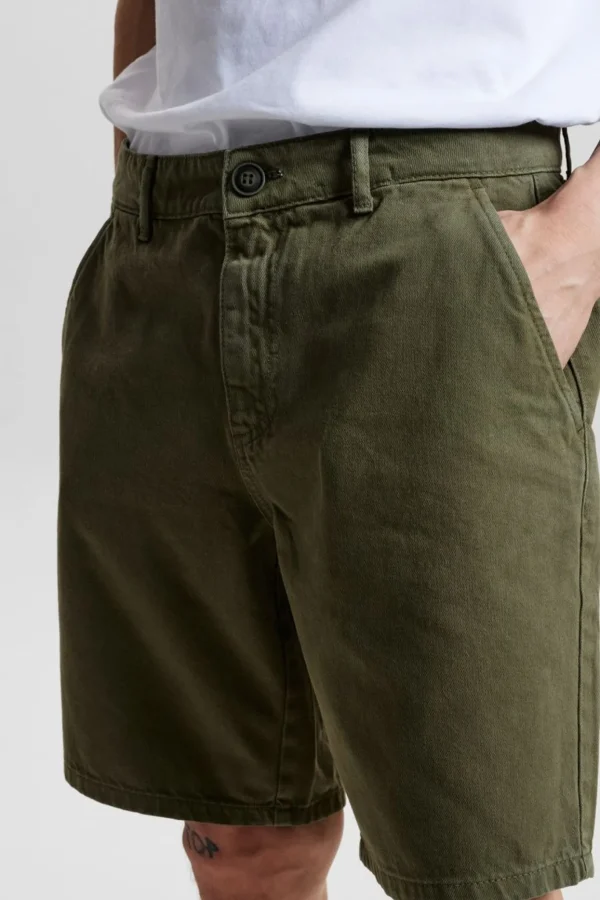 Mand Anerkjendt Aklt James Twill Shorts - Olivine