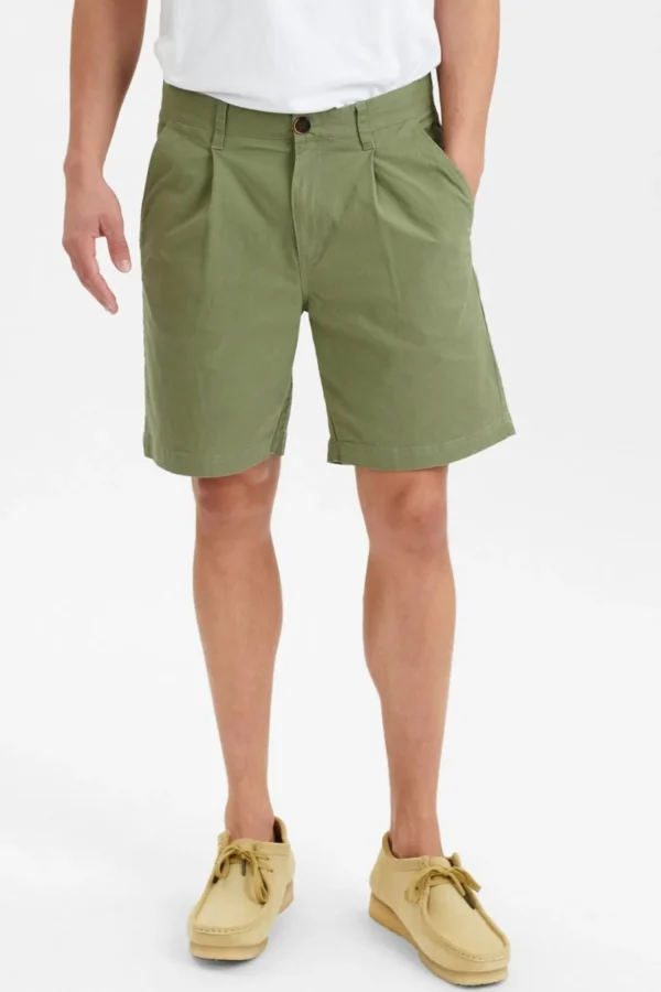 Mand Anerkjendt Aklt Jan Pleat Shorts - Olivine