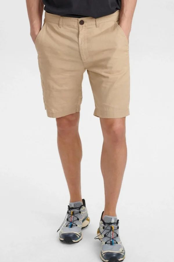 Mand Anerkjendt Aklt John Linen Solid Shorts - Incense