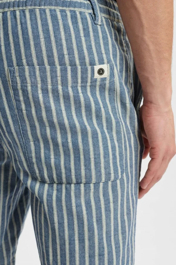 Mand Anerkjendt Aklt John Stripe Shorts - Cornet Blue