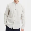 Mand Anerkjendt Aklukas Cot/Linen Shirt - Brown Rice