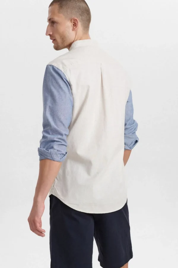 Mand Anerkjendt Aklukas Cotton Linen Shirt - Incense