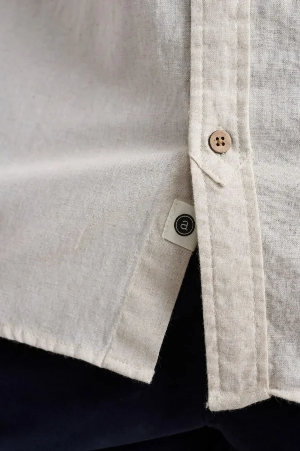 Mand Anerkjendt Aklukas Cotton Linen Shirt - Incense