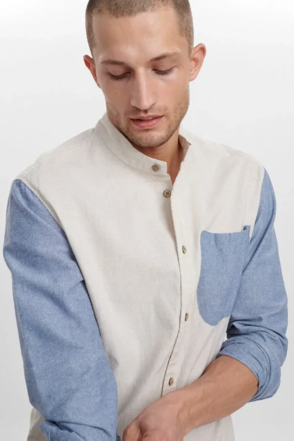 Mand Anerkjendt Aklukas Cotton Linen Shirt - Incense