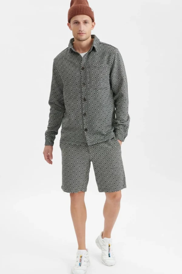 Mand Anerkjendt Aklukas Jacquard Overshirt - Caviar