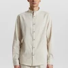 Mand Anerkjendt Aklukas L/S Cot/Linen Shirt - Brown Rice