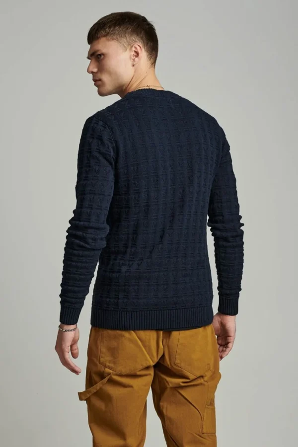 Mand Anerkjendt Aknico Jacquard Knit - Sky Captain