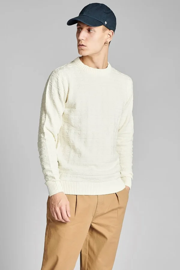 Mand Anerkjendt Aknico Jacquard Knit - Tofu