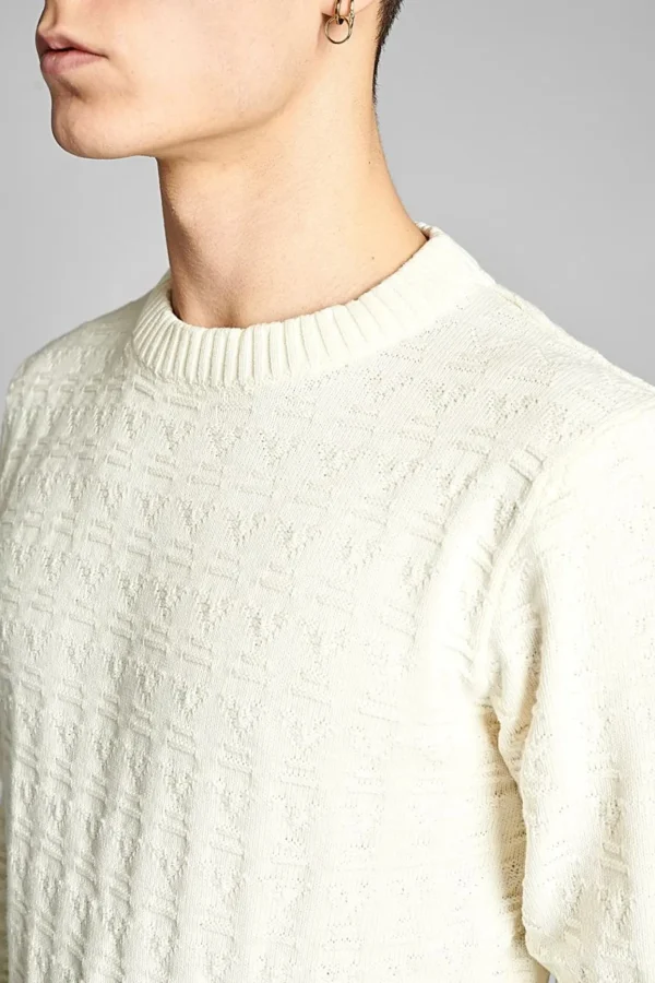 Mand Anerkjendt Aknico Jacquard Knit - Tofu