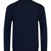 Mand Anerkjendt Aknico Solid Roll Neck Lambswool - Dark Navy