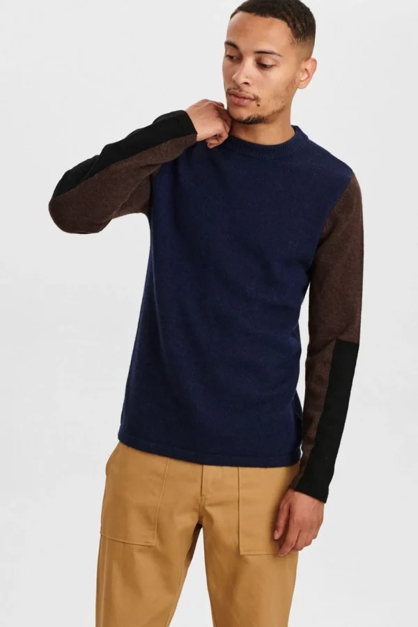 Mand Anerkjendt Aknoah Labswool Colour Block - Sky Captain