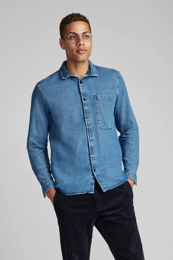 Mand Anerkjendt Akoscar Denim Overshirt - Light Blue Denim