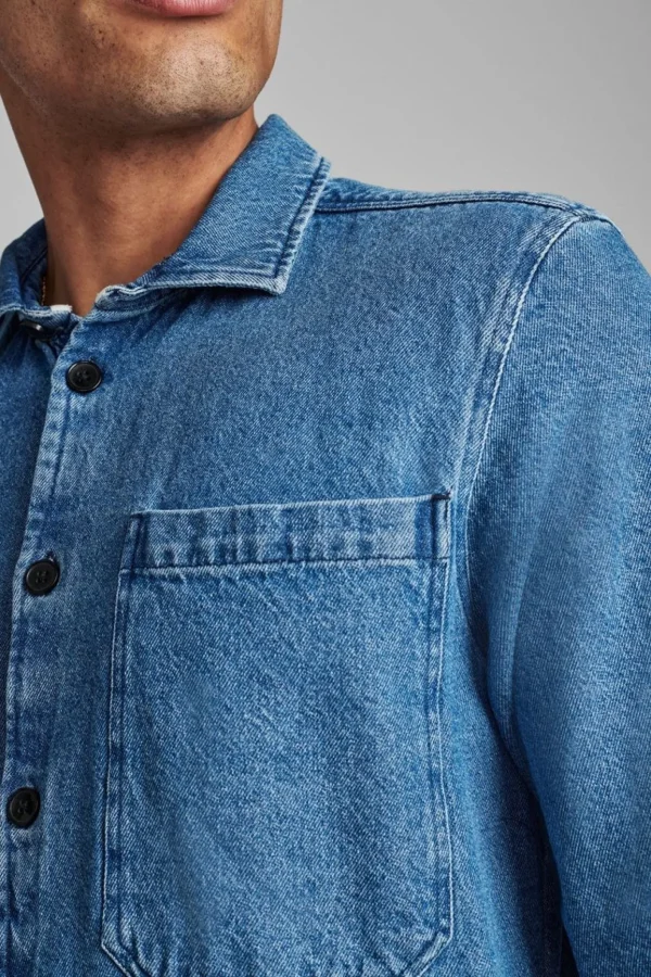 Mand Anerkjendt Akoscar Denim Overshirt - Light Blue Denim