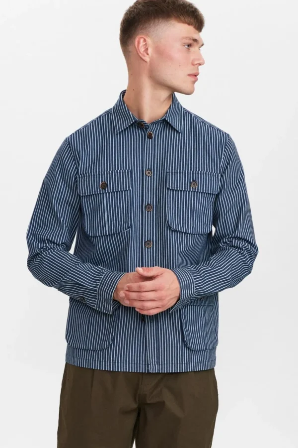 Mand Anerkjendt Akoscar Heavy Canvas Overshirt - Sky Captain