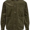 Mand Anerkjendt Akoscar New Cord Overshirt - Forest Night