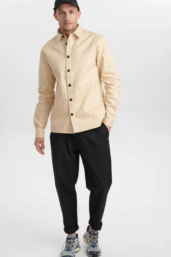 Mand Anerkjendt Akoscar Twil Block Overshirt - Brown Rice