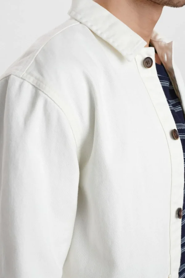 Mand Anerkjendt Akoscar Twill Overshirt - Tofu