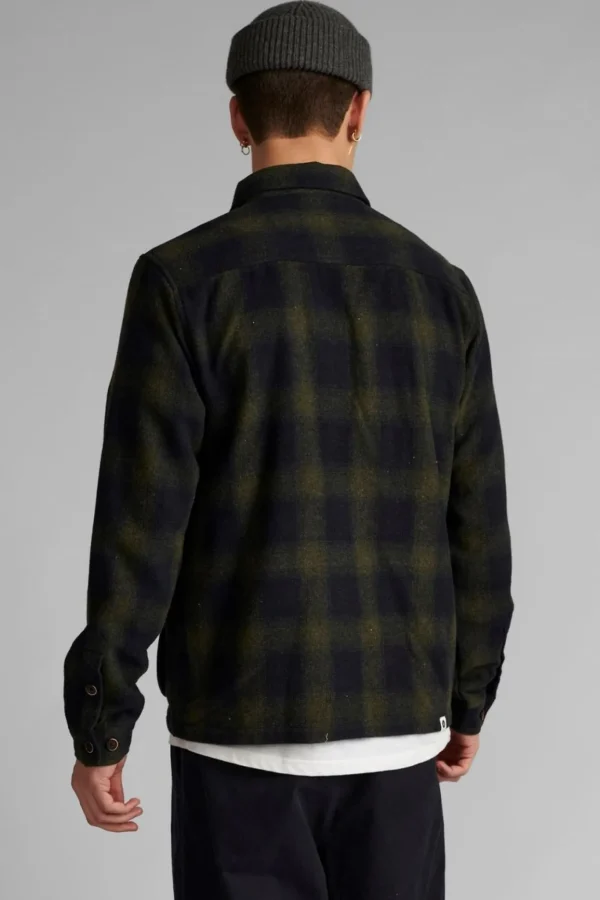 Mand Anerkjendt Akoscar Wool Check Overshirt - Pacific