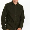 Mand Anerkjendt Akoscar Wool Double Pocket Os - Dark Olive