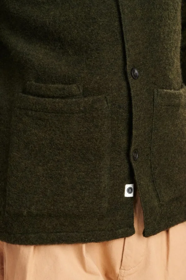 Mand Anerkjendt Akoscar Wool Double Pocket Os - Dark Olive