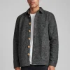 Mand Anerkjendt Akotto Boild Wool Overshirt - Dark Grey Mel