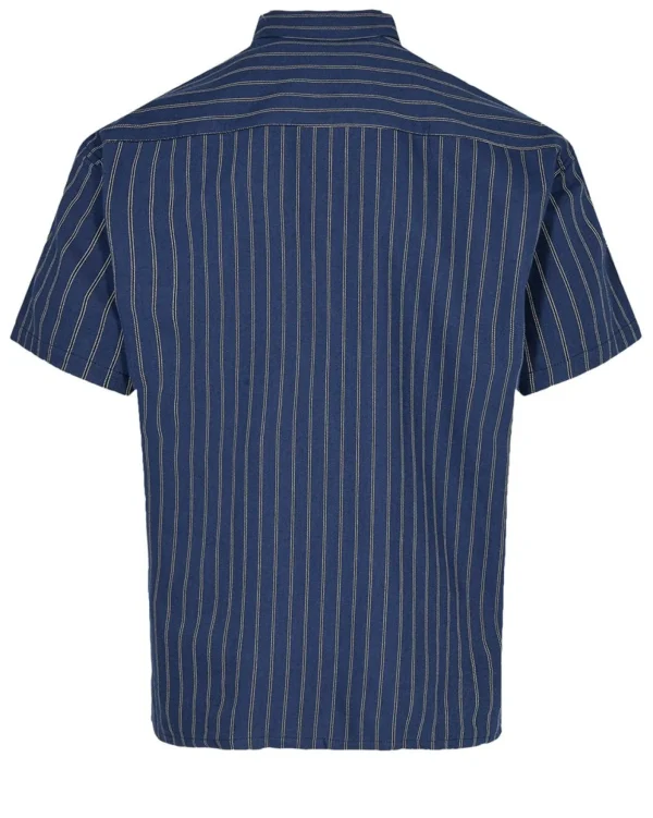 Mand Anerkjendt Akotto S/S Stripe Shirt - Dark Navy