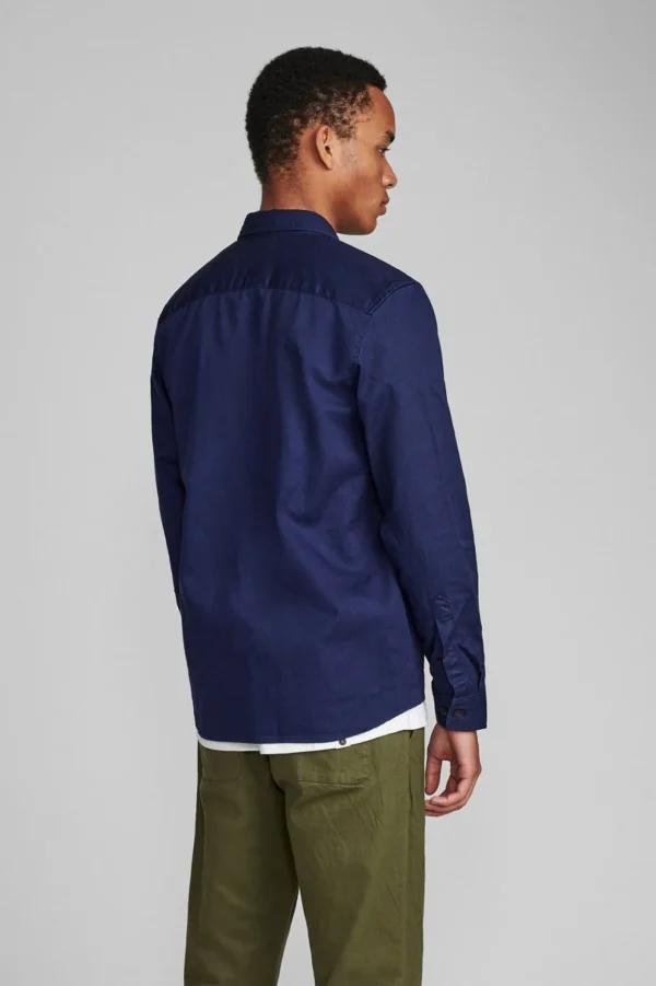 Mand Anerkjendt Akotton Overshirt - Sky Captain