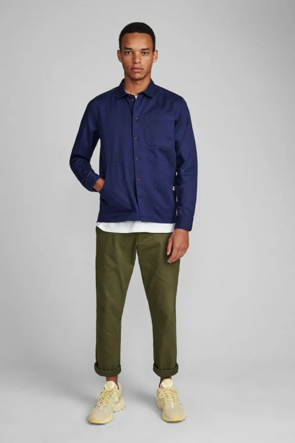 Mand Anerkjendt Akotton Overshirt - Sky Captain