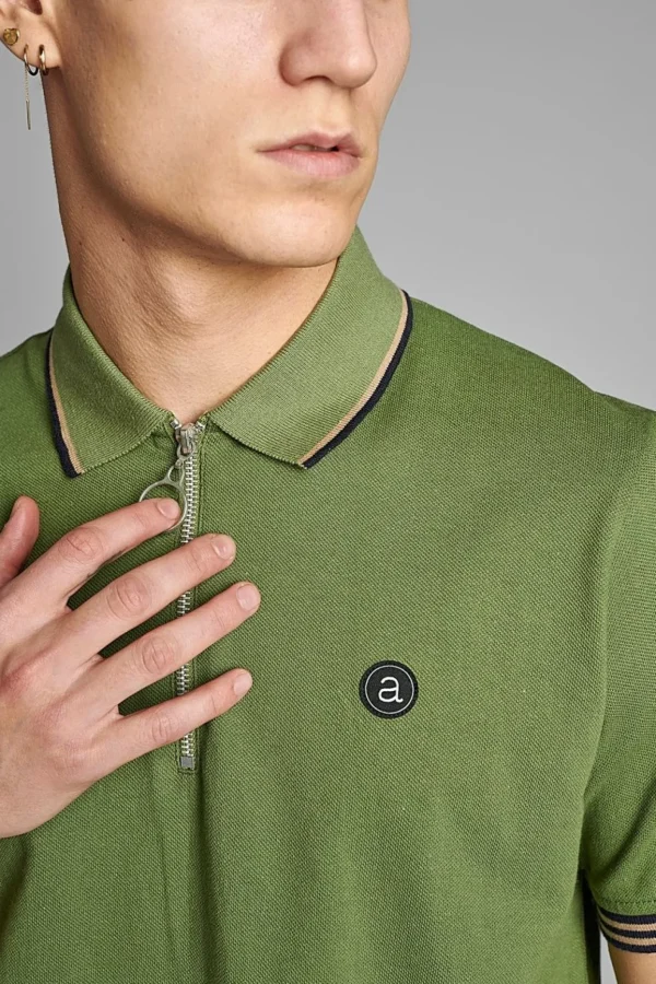 Mand Anerkjendt Akralf Polo Logo - Vineyard Green