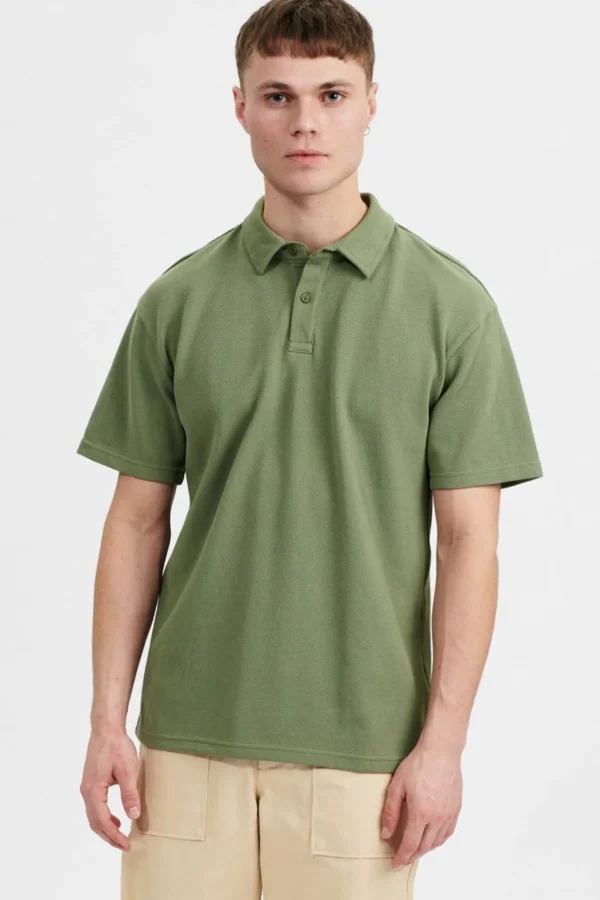 Mand Anerkjendt Akrene Button Polo - Olivine