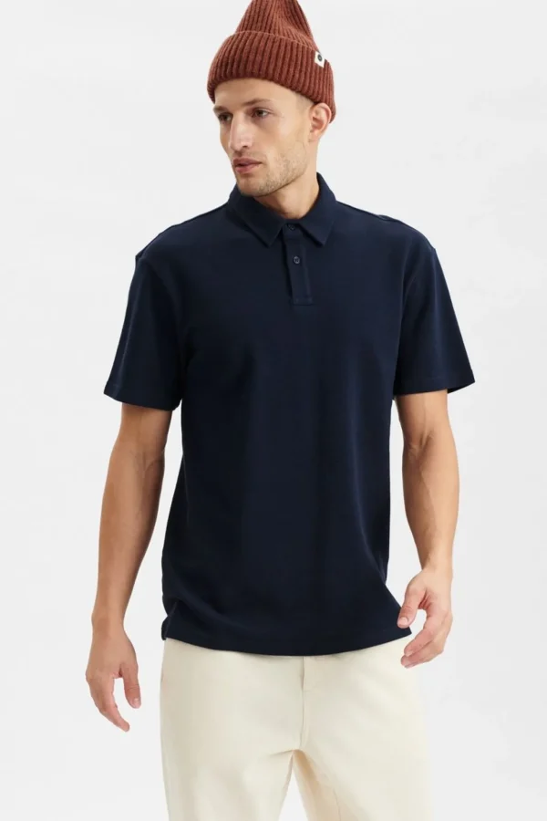 Mand Anerkjendt Akrene Button Polo - Sky Captain