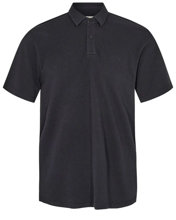 Mand Anerkjendt Akrene S/S Pique Polo - Dark Navy