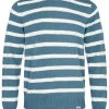 Mand Anerkjendt Akrico Sailor Stripe Knit - Indian Teal