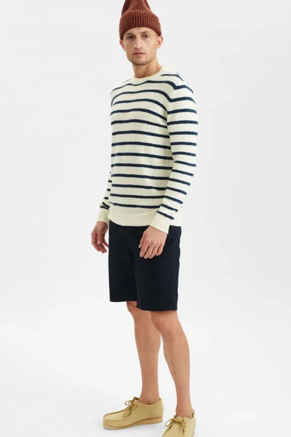 Mand Anerkjendt Akrico Stripe Knit - Dress Blues