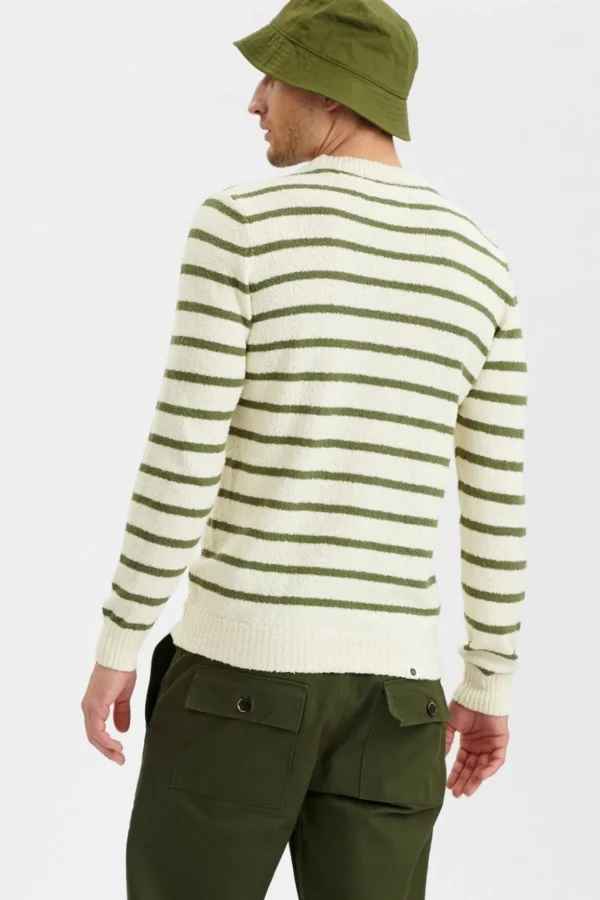 Mand Anerkjendt Akrico Stripe Knit - Olivine