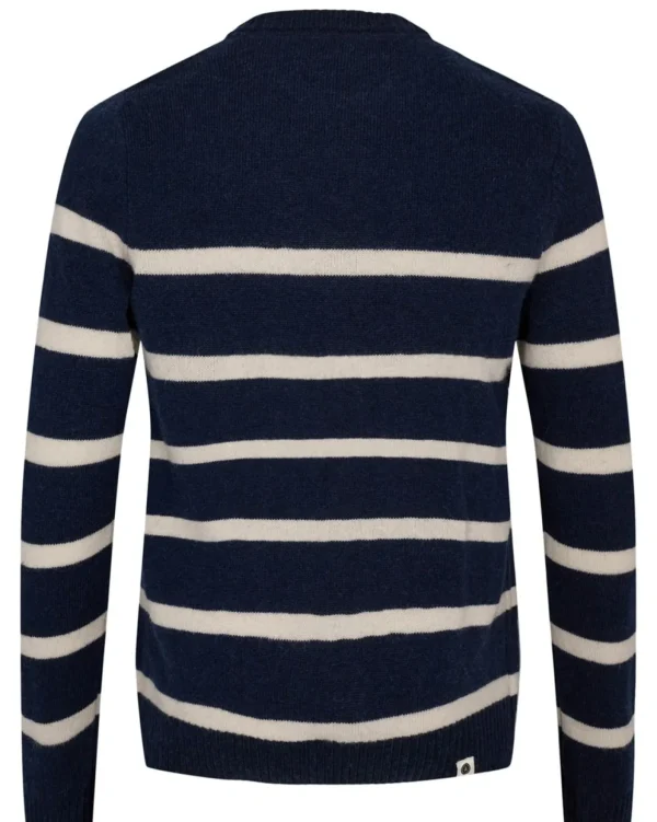 Mand Anerkjendt Akrico Stripe Lambswool - Dark Navy