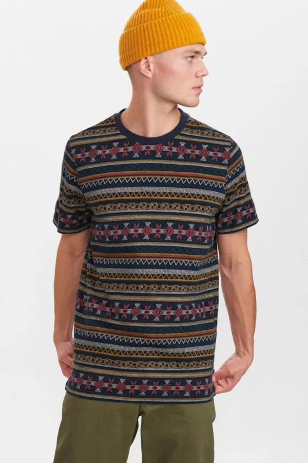 Mand Anerkjendt Akrod Jacquard T Shirt - Chili