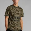 Mand Anerkjendt Akrod Jacquard T Shirt - Deep Forrest