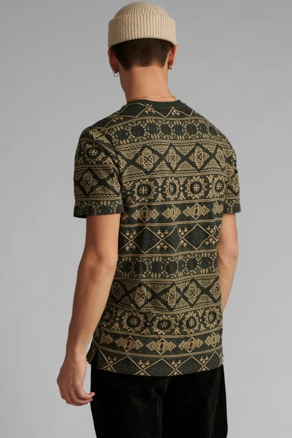 Mand Anerkjendt Akrod Jacquard T Shirt - Deep Forrest