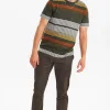 Mand Anerkjendt Akrod Stripe Tee - Forest Night