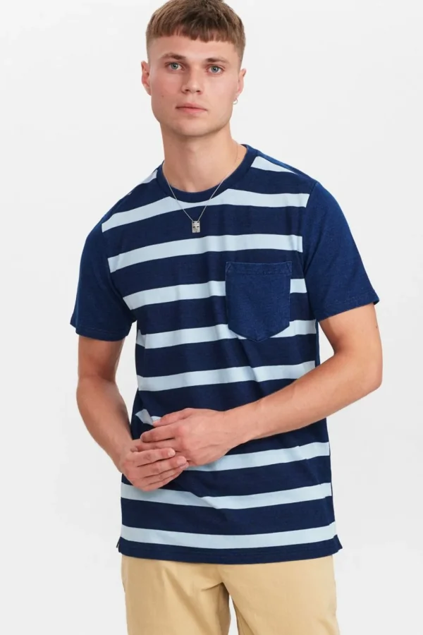 Mand Anerkjendt Akrod Y/D Stripe T Shirt - Sky Captain