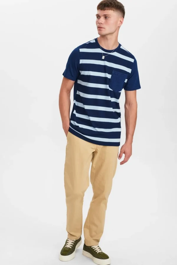 Mand Anerkjendt Akrod Y/D Stripe T Shirt - Sky Captain