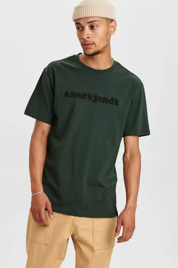 Mand Anerkjendt Akrune Logo T Shirt - Deep Forrest