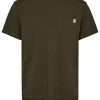 Mand Anerkjendt Akrune Noos Pocket Tee - Forest Night