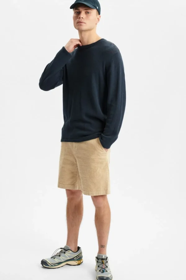 Mand Anerkjendt Aksail Cotton Linen Knit - Sky Captain