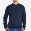 Mand Anerkjendt Aksail Cotton Silk Knit - Dark Navy