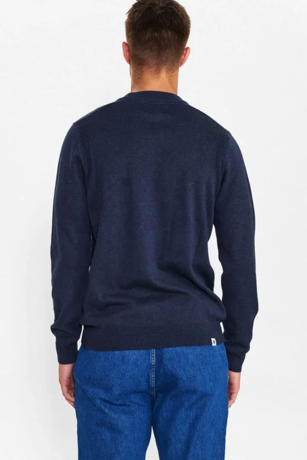 Mand Anerkjendt Aksail Cotton Silk Knit - Dark Navy