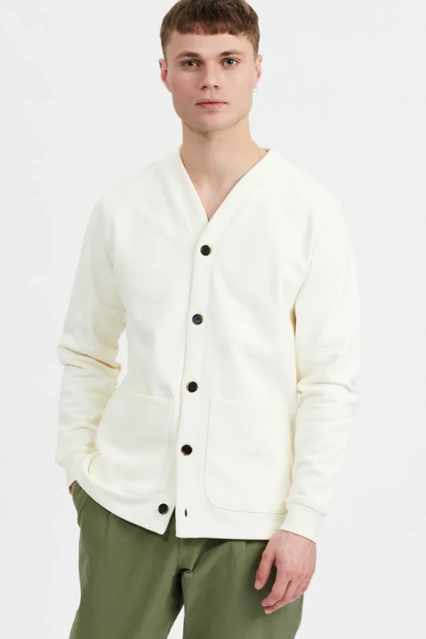 Mand Anerkjendt Aksam French Terry Cardigan - Tofu