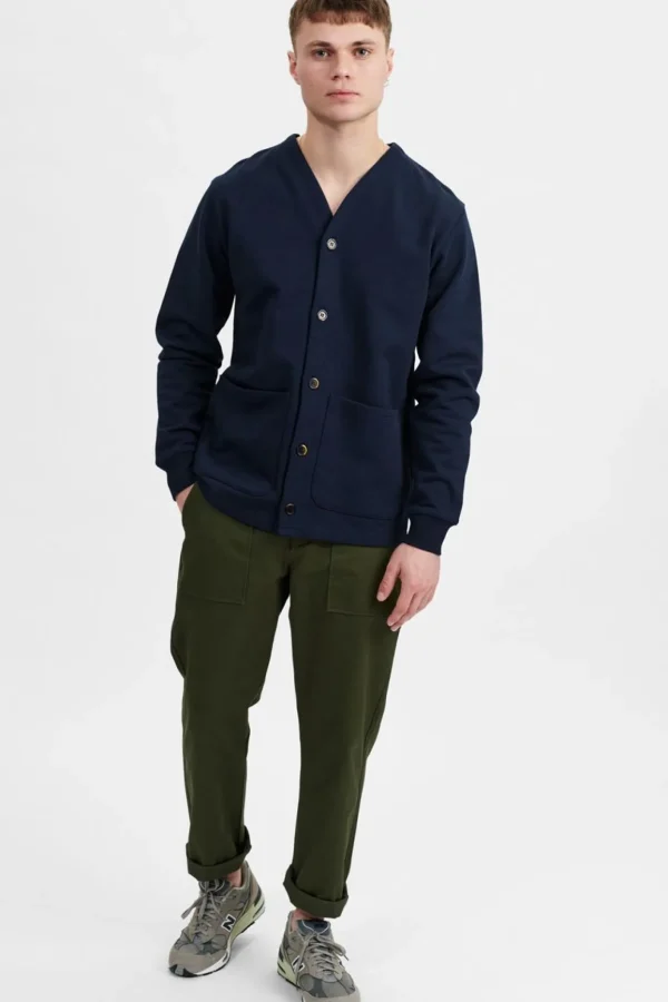 Mand Anerkjendt Aksam French Terry Cardigan - Sky Captain