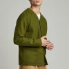 Mand Anerkjendt Aksam V-Neck Cardigan - Vineyard Green